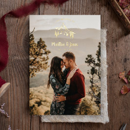 Rustic Mountains Romantic Photo Wedding Folie Uitnodiging