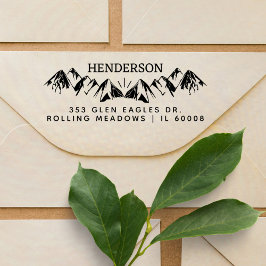 Rustic Mountains Simple Return-adres Zelfinktende Stempel