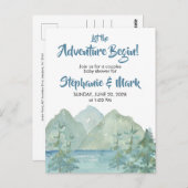 Rustic Mountains Waterverf Adventure Baby shower Briefkaart (Voorkant / Achterkant)