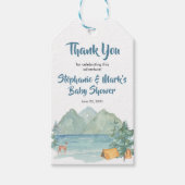 Rustic Mountains Waterverf Adventure Baby shower Cadeaulabel (Voorkant)