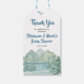 Rustic Mountains Waterverf Adventure Baby shower Cadeaulabel (Voorkant)