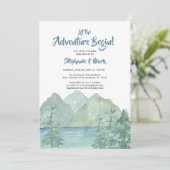Rustic Mountains Waterverf Adventure Baby shower Kaart (Staand voorkant)