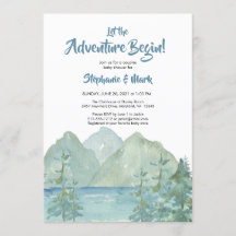 Rustic Mountains Waterverf Adventure Baby shower