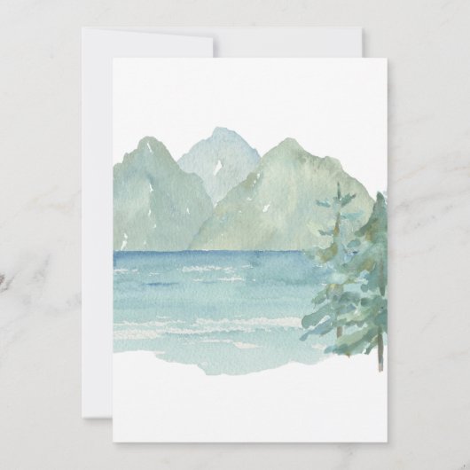 Rustic Mountains Waterverf Adventure Baby shower Kaart (Achterkant)