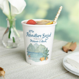 Rustic Mountains Waterverf Adventure Baby shower Papieren Bekers