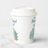 Rustic Mountains Waterverf Adventure Baby shower Papieren Bekers (Links)