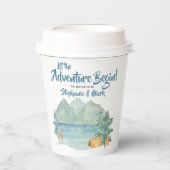 Rustic Mountains Waterverf Adventure Baby shower Papieren Bekers (Voorkant)
