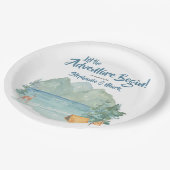 Rustic Mountains Waterverf Adventure Baby shower Papieren Bordje (Gekanteld)