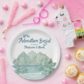 Rustic Mountains Waterverf Adventure Baby shower Papieren Bordje (Feest)