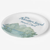 Rustic Mountains Waterverf Adventure Baby shower Papieren Bordje (Gekanteld)