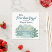 Rustic Mountains Waterverf Adventure Baby shower Servet (Insitu)