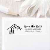 Rustic Mountains wedden om het datumlabel op te sl Etiket (Insitu)