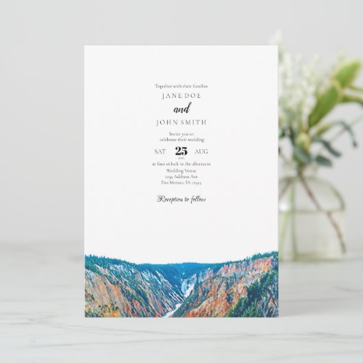 Rustic Mountains Wedding Kaart (Staand voorkant)