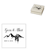 Rustic Mountains Wedding Monogram Rubberstempel (Gestempeld)