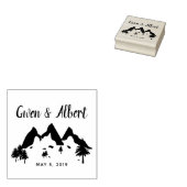 Rustic Mountains Wedding Monogram Rubberstempel (Gestempeld)