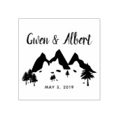 Rustic Mountains Wedding Monogram Rubberstempel (Afrduk)