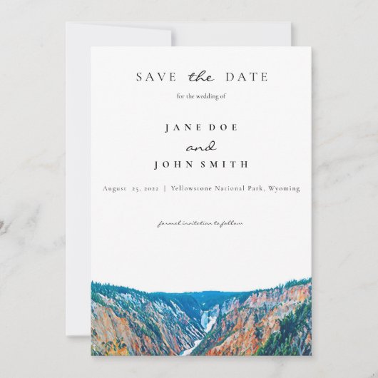 Rustic Mountains Wedding Save The Date (Voorkant)