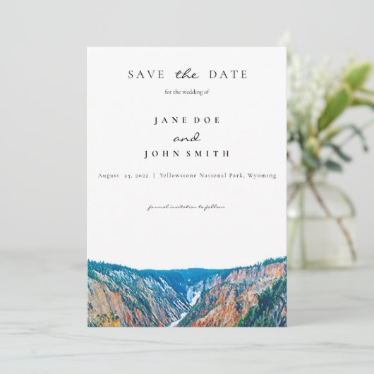Rustic Mountains Wedding Save The Date (Staand voorkant)