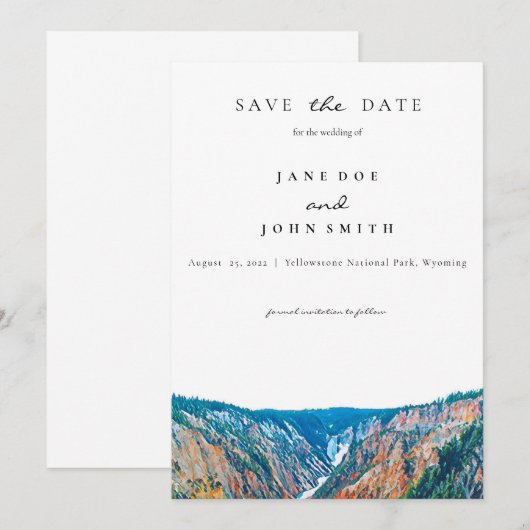 Rustic Mountains Wedding Save The Date (Voorkant / Achterkant)