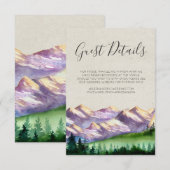Rustic Moutain Wedding Guest — Details-kaart Informatiekaartje (Voorkant / Achterkant)