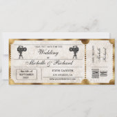 Rustic Movie Ticket Bewaar de Datum Kaart (Voorkant)