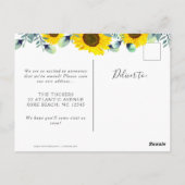 Rustic Moving Announcement Zonnebloemen op hout Briefkaart (Achterkant)
