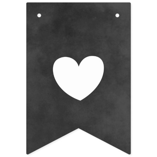 Rustic Mr en Mrs Black Chalkboard Custom Initiaal Vlaggetjes (Eerste vlag)