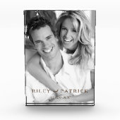 Rustic Mr. en Mrs. Personalized Custom Acrylic Fotoblokken (Voorkant)