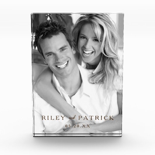 Rustic Mr. en Mrs. Personalized Custom Acrylic Fotoblokken (Voorkant)