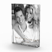 Rustic Mr. en Mrs. Personalized Custom Acrylic Fotoblokken (Rechts)