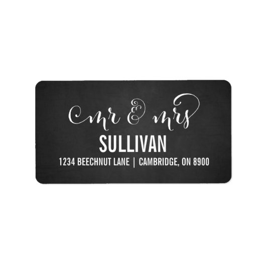 Rustic Mr. en Mrs Script Wedding Adresetiketten Etiket (Voorkant)