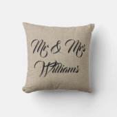 Rustic Mrs. en mevrouw Pillow Kussen (Voorkant)