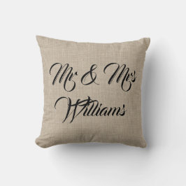 Rustic Mrs. en mevrouw Pillow Kussen