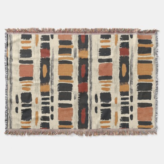 Rustic Mudcloth Geometric Pattern (1) Deken (Voorkant)