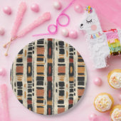Rustic Mudcloth Geometric Pattern (1) Papieren Bordje (Feest)