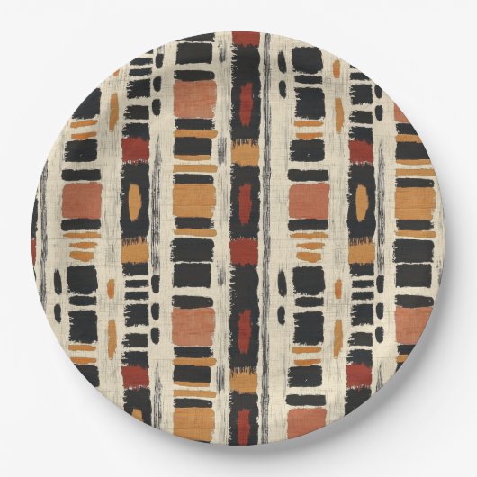 Rustic Mudcloth Geometric Pattern (1) Papieren Bordje (Voorkant)