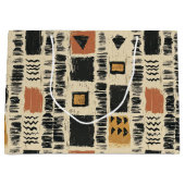 Rustic Mudcloth Geometric Pattern (3) Groot Cadeauzakje (Voorkant)