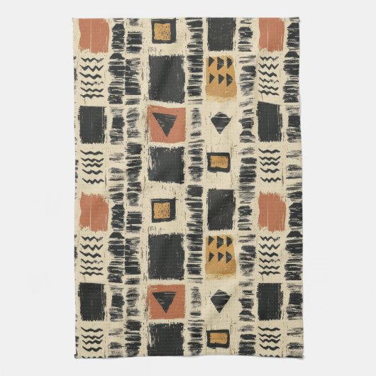 Rustic Mudcloth Geometric Pattern (3) Theedoek (Verticaal)