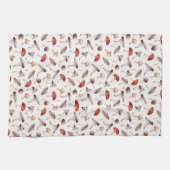 Rustic Mushroom Fungi Pattern Kitchen Towels Theedoek (Horizontaal)