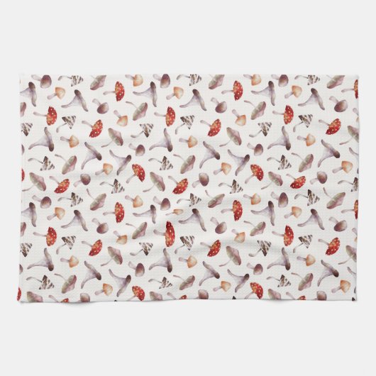 Rustic Mushroom Fungi Pattern Kitchen Towels Theedoek (Horizontaal)