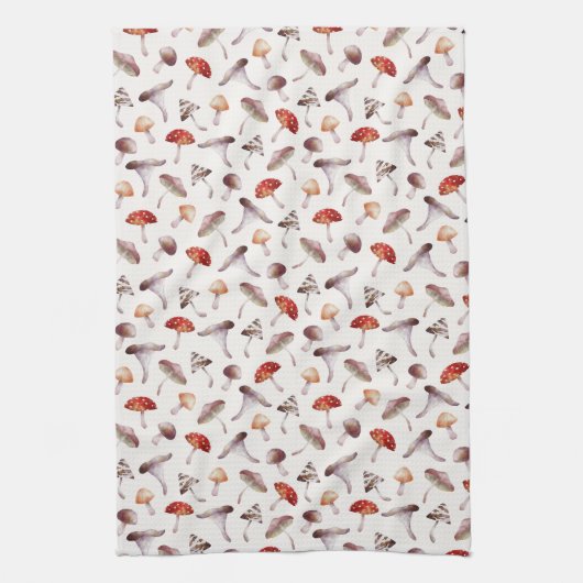 Rustic Mushroom Fungi Pattern Kitchen Towels Theedoek (Verticaal)