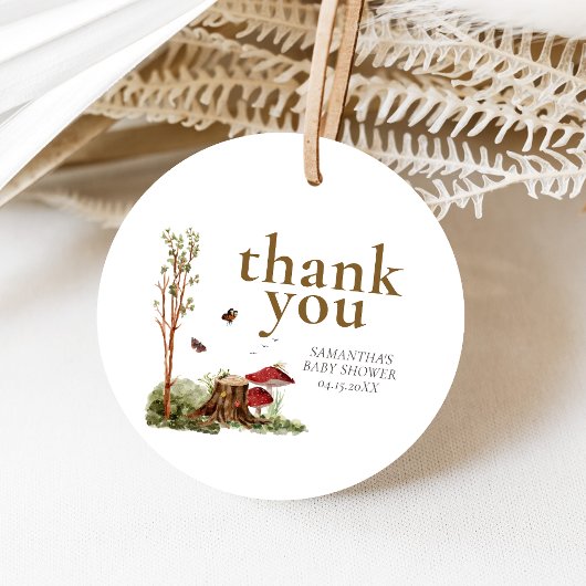 Rustic Mushroom Woodland Baby Shower Bedankjes Labels