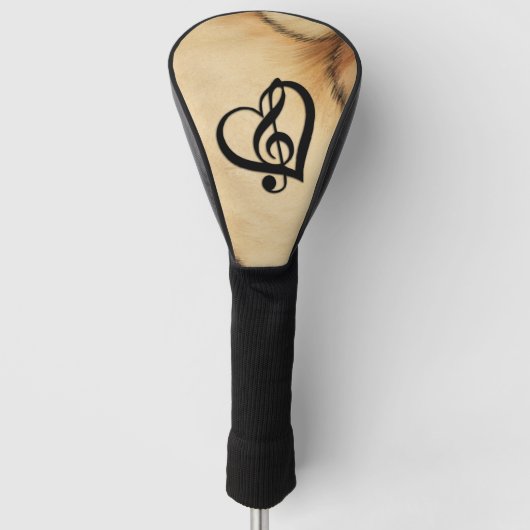 Rustic Music Design Heart Golfheadcover (Voorkant)