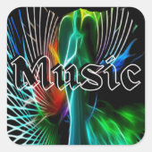 Rustic Music Sound Vierkante Sticker (Voorkant)