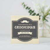  Rustic Mustache Groomsman Verzoek Kaart (Staand voorkant)