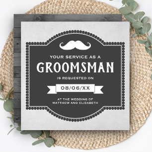  Rustic Mustache Groomsman Verzoek Kaart