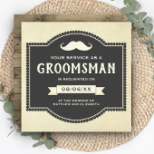  Rustic Mustache Groomsman Verzoek Kaart