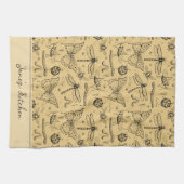 Rustic Mustard Geel en Zwart Insect Theedoek (Horizontaal)