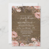 Rustic Muted Blush Pink Waterverf Floral Roos Kaart (Voorkant)