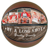 Rustic MVP Photo Collage Keespake Basketbal (Voorkant)